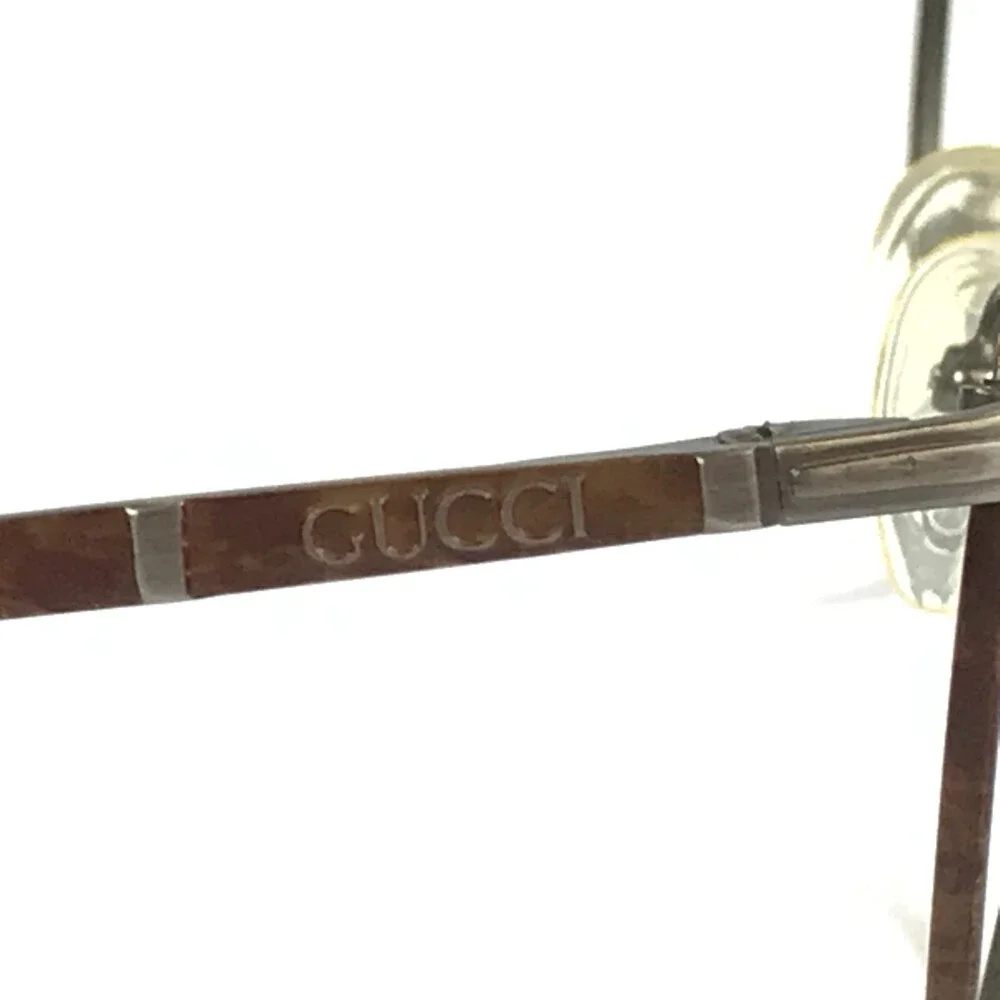 Vintage Gucci Eyeglasses Frames GG2285 HK6 Brown Antique Gray Wire Rim 52-19-145